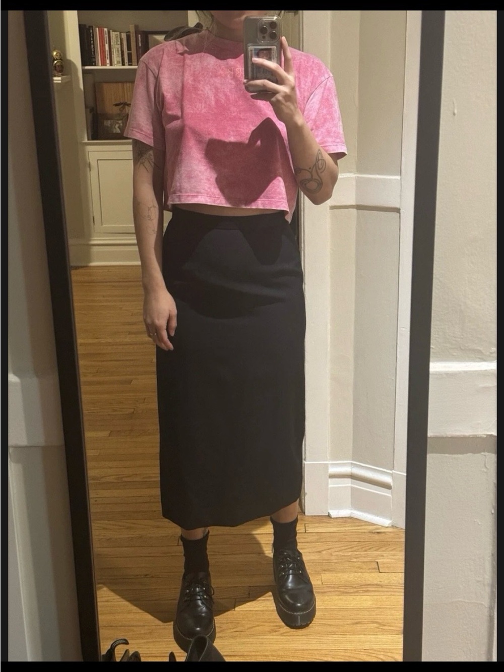 COMME DES GARÇON Black Wool pencil skirt sz Small